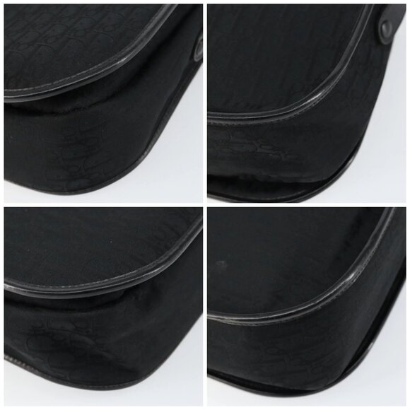 Christian Dior Trotter Canvas Shoulder Bag Black Gold Auth 146914 - Picture 14 of 16